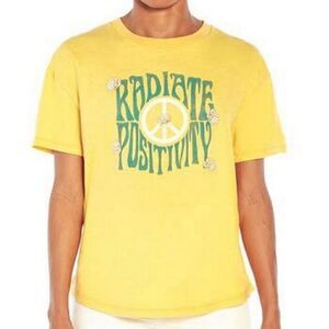 Wildfox Radiate Positivity T Shirt Peace Graphic Tee Top Short Sleeve Cotton XXL